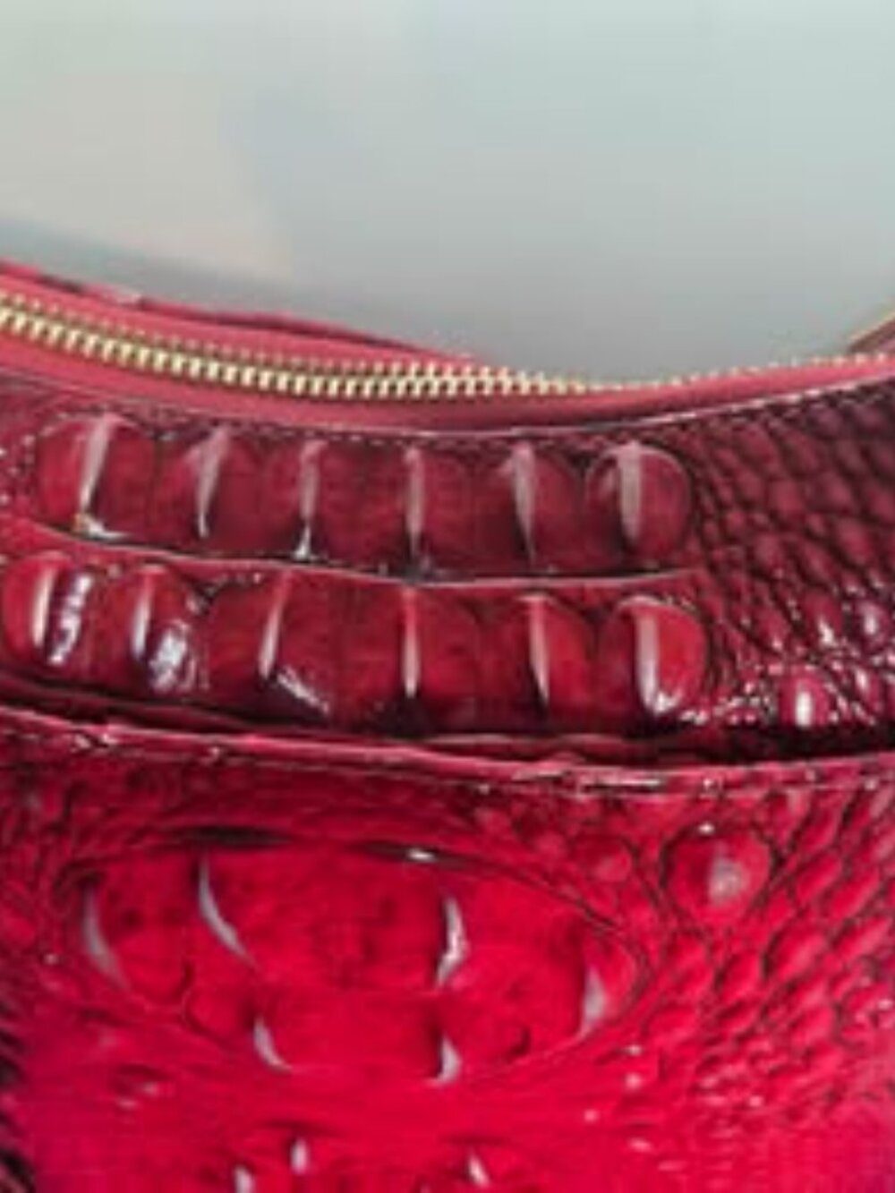 Brahmin Katie Ruby Prowl Ombre Croc Embossed Leather Crossbody - Picture 5 of 9